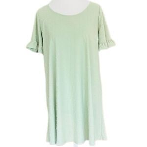 Anthropologie See You Monday Textured Dot swing style relaxed fit Dress size L.